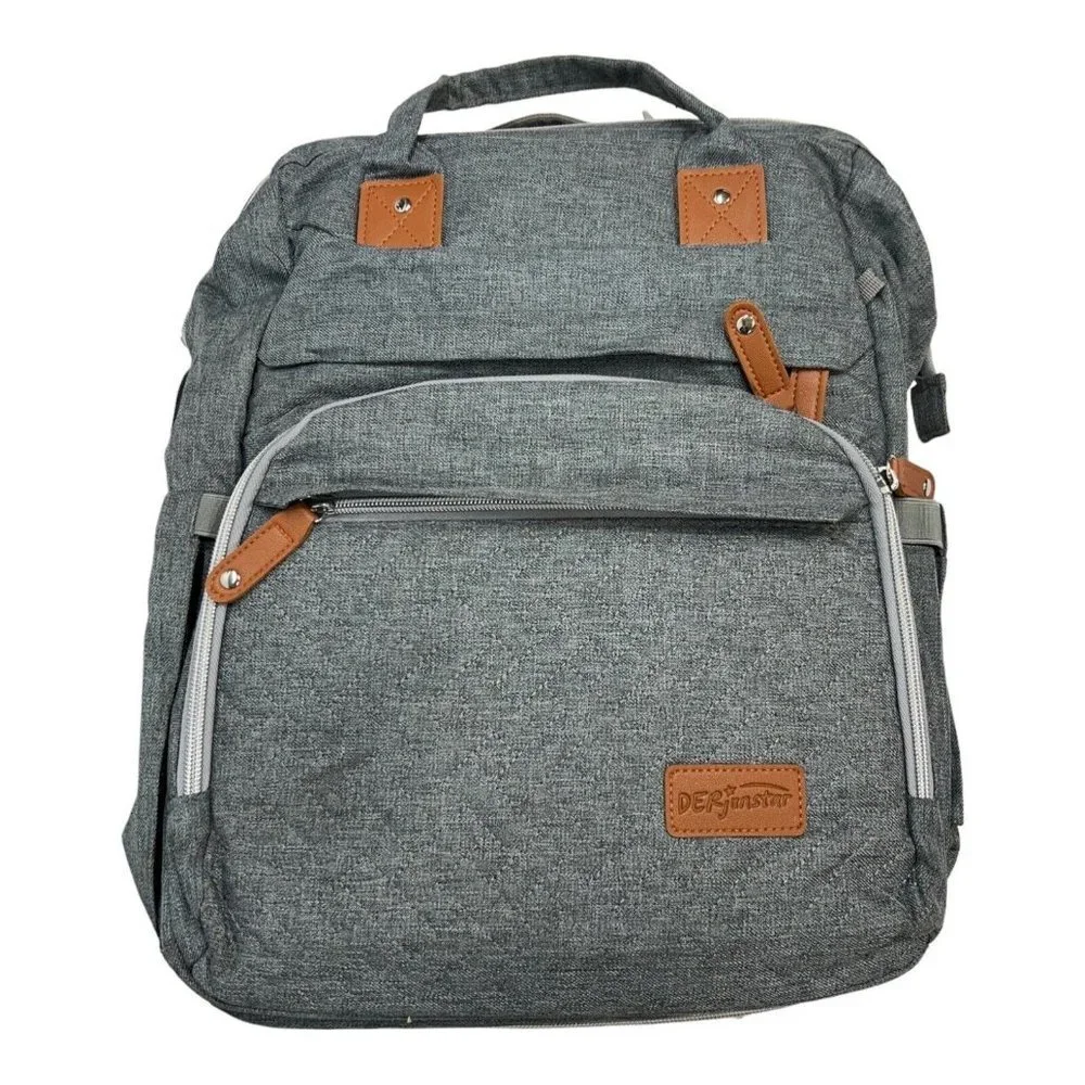 Derjunstar Diaper Backpack Multi=functional Baby Diaper Backpack‎ Grey